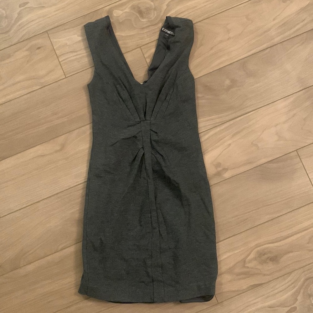 Express womens dark gray ponte lined dress size 0